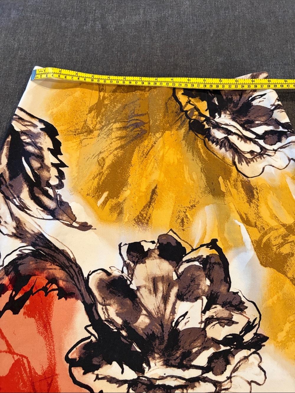 NIC+ZOE Vibrant Floral A-Line Skirt in Yellow, Red and Black - Picture 7 of 8